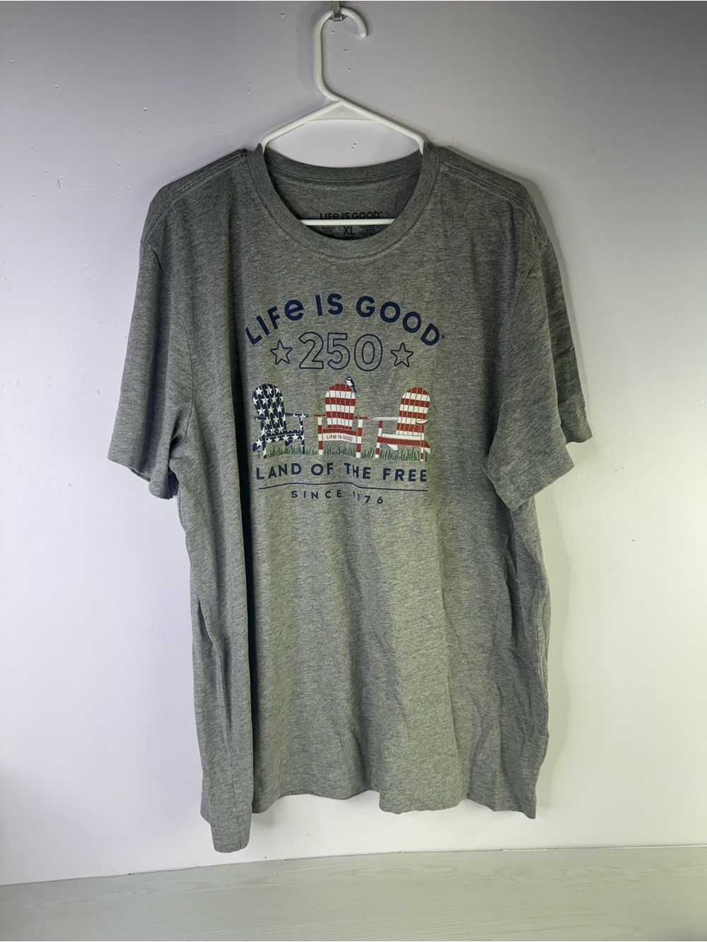 Life is Good Mens XL “250 Land of the Free Adirondacks" short-sleeve